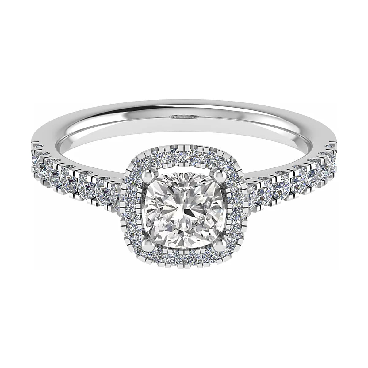 Cushion Halo w/ hidden Diamond Gallery